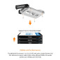 ICY Dock ToughArmor MB105VP-B Lot de 2 boîtiers U.2 / U.3 NVMe PCIe 4.0 64 Gbps SSD (jusqu'à 15 mm) vers 1 boîtier SlimSAS 8i (S