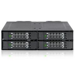 ICY DOCK Rack Mobile Robust métallique, boitier de Rack pour 4 x SSD U.2/U.3 NVMe Oculink (SFF-8612) PCIe 4.0 pour Baie de 5,25"