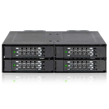 ICY DOCK Rack Mobile Robust métallique, boitier de Rack pour 4 x SSD U.2/U.3 NVMe Oculink (SFF-8612) PCIe 4.0 pour Baie de 5,25"