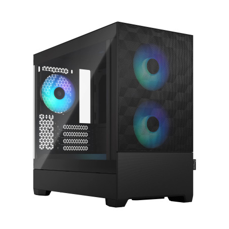 Fractal Design Pop Mini Air RGB Black - Tempered Glass Clear Tint - Honeycomb Mesh Front – TG Side Panel - Three 120 mm Aspect 1