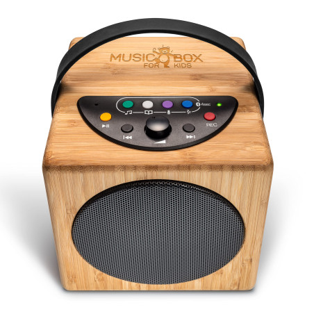 KidzAudio Music Box - Enceinte Bluetooth Portable pour Enfants, Lecture USB et Bluetooth. avec Prise Casque, limiteur de Volume,