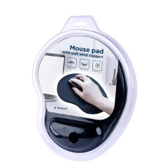 Gembird Tapis de Souris Ergonomique avec Support de Poignet en Mousse, Base Antidérapante, Conçu pour Le Confort et la Productiv