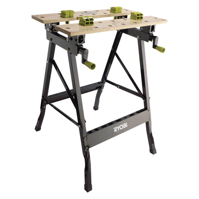 RYOBI - Établi Pliable RWB02 – Structure Métal Robuste, Plateau Multiposition, Hauteur Réglable – Idéal Coupe, Sciage, Serrage, RYOBI - Établi Pliable RWB02 – Structure Métal Robuste, Plateau Multiposition, Hauteur Réglable – Idéal Coupe, Sciage, Serrage,