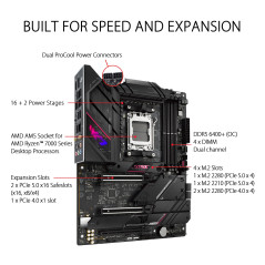 ASUS ROG STRIX B650E-E GAMING – Carte mère AMD Ryzen AM5 ATX (16+2 phases d'alimentation, DDR5, 4 x M.2, PCIe 5.0, WiFi 6E, 2.5G