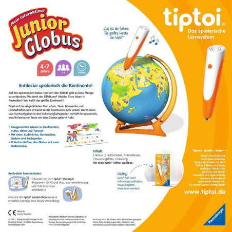 Ravensburger tiptoi® 00115 - Mon globe interactif pour enfants à partir de 4 ans