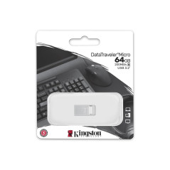 Kingston DataTraveler Micro clé USB 64GB 200MB/s Métal USB 3.2 Gen 1 - DTMC3G2/64GB