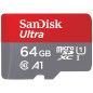 SanDisk 64 Go Ultra microSDXC UHS-I Carte + Adaptateur SD, avec jusqu'à 140 Mo/s, Classe 10, U1, homologuée A1 SanDisk 64 Go Ultra microSDXC UHS-I Carte + Adaptateur SD, avec jusqu'à 140 Mo/s, Classe 10, U1, homologuée A1