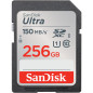 SanDisk 256 Go Ultra SDXC Carte, avec jusqu'à 150 Mo/s, homologuée A1, UHS-I carte, Classe 10, U1 SanDisk 256 Go Ultra SDXC Carte, avec jusqu'à 150 Mo/s, homologuée A1, UHS-I carte, Classe 10, U1