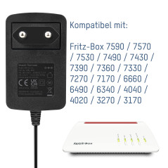 ANSMANN Bloc d'alimentation pour routeur 12 V APS 12-2.5 Compatible avec Fritz-Box 7590-3170 Fritz Câble d'alimentation 12 V DC