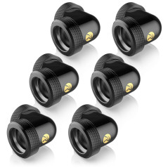 Raijintek Anschluss PELIAS D160906, 16mm, 90 Grad Adapter - 6er-Pack, Schwarz