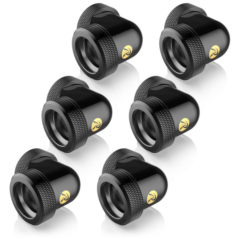 Raijintek Anschluss PELIAS D160906, 16mm, 90 Grad Adapter - 6er-Pack, Schwarz Raijintek Anschluss PELIAS D160906, 16mm, 90 Grad Adapter - 6er-Pack, Schwarz