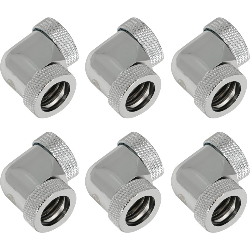 Raijintek Anschluss PELIAS D160906, 16mm, 90 Grad Adapter - 6er-Pack, Silber Raijintek Anschluss PELIAS D160906, 16mm, 90 Grad Adapter - 6er-Pack, Silber