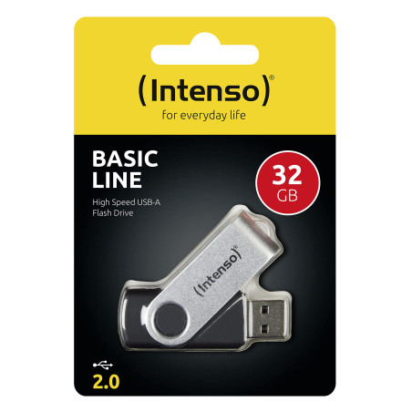 Intenso Basic Line Clé USB 2.0 32 Go Argent/Noir