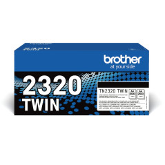 Brother TN-2320 Twin, Cartouche de Toner Original, Noir, Pack de 2