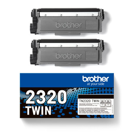 Brother TN-2320 Twin, Cartouche de Toner Original, Noir, Pack de 2