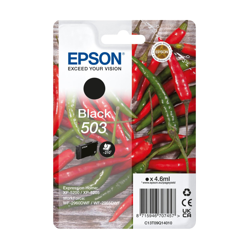 Epson 503 Chillies, Genuine Black Ink Cartridge Epson 503 Chillies, Genuine Black Ink Cartridge