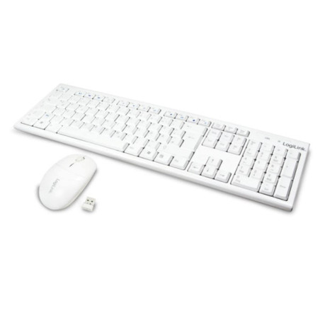 LogiLink ID0104W - Ensemble clavier/souris sans fil, 2,4 GHz, clavier 103 touches (+13 touches de raccourci) - souris (capteur o