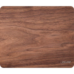 InLine® 55477W WoodPad Tapis de Souris en Bois véritable Noyer 240 x 200 mm