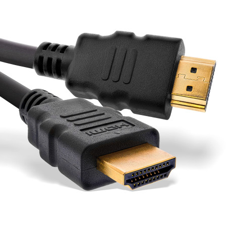 InLine® Câble HDMI certifié 1,5 m Noir/doré – Câble HDMI 2.1 8K/4K avec Ethernet – Triple blindage & fils en cuivre