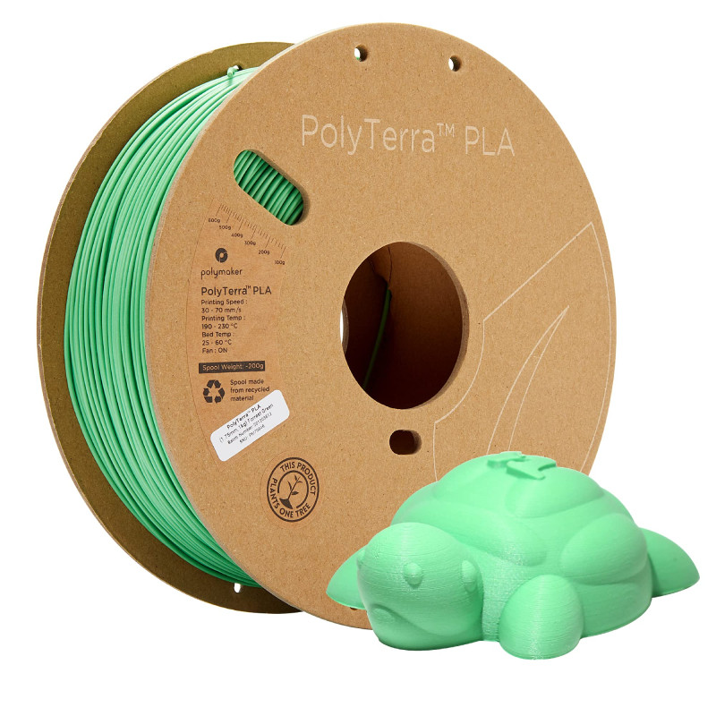 Polymaker 70846 PolyTerra PLA Filament PLA Faible teneur en Plastique 1.75 mm 1000 g Vert (Mat) 1 pc(s) Polymaker 70846 PolyTerra PLA Filament PLA Faible teneur en Plastique 1.75 mm 1000 g Vert (Mat) 1 pc(s)