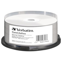 Verbatim 43743 Blu ray BD-R simple couche DL + Surface imprimable totale pour imprimante thermique 6x 25 Go Pack de 25
