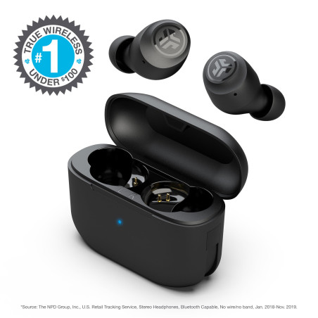 JLab Go Pop Ecouteurs Bluetooth sans Fil - Écouteurs Intra-Auriculaires avec Micro, 35+ Heures d'Autonomie, Ecouteur et Boîtier