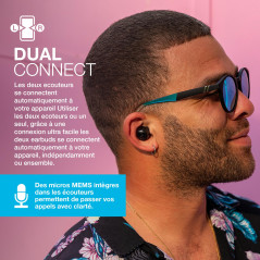 JLab Go Pop Ecouteurs Bluetooth sans Fil - Écouteurs Intra-Auriculaires avec Micro, 35+ Heures d'Autonomie, Ecouteur et Boîtier 