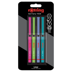 rOtring stylos-feutres à pointe fine | 0,4 mm | Stylos de couleurs pour l’écriture et le dessin | Emballage sans plastique | Cou
