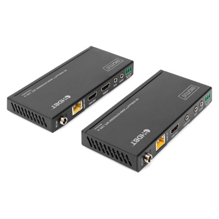 DIGITUS DS-55508 Extender HDMI (HDBaseT) - UHD 4K/60 Hz - 120 m via câble LAN (HDBaseT 100 m) - Kit : émetteur & récepteur - sor