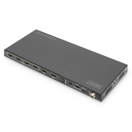 DIGITUS DS-55509 Commutateur matriciel HDMI 4x2-4 in 2 Out - UHD 4K/60 Hz - HDCP 2.2/1.4 & HDMI 2.0 - HDR10+, HLG, Arc, Dolby Vi