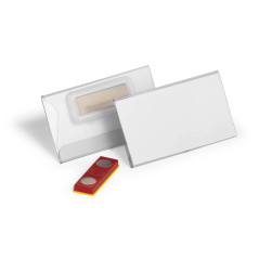 Durable - Porte-badge à aimant FixPLus - Pour un badge - 40 x 75 mm - 25 unités - 824319 Transparent