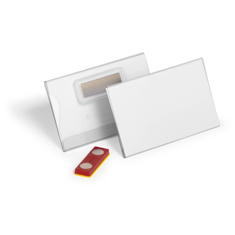 Durable - Porte-badge à aimant FixPLus - Pour un badge - 54 x 90 mm - 25 unités - 824419 Transparent