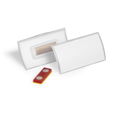 Durable - Porte-badge à aimant CLICK FOLD FixPLus - Pour un badge - 40 x 75 mm - 10 unités - 825919 Transparent