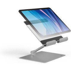 Durable - Support Tablette et Smartphone - Réglage de la Hauteur - Pliable - de 7 à 13" - 894023 Argent métalisé