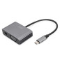 DIGITUS Adaptateur Graphique USB-C - USB-C vers Mini DisplayPort & VGA - UltraHD 4k/30Hz - DisplayPort 1.4 - Longueur de câble 2