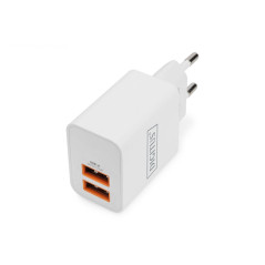 DIGITUS Chargeur Universel 15,5 W - 2 Ports USB-A - Adaptateur Secteur pour iPhone, iPad, Samsung Galaxy, Pixel, Xiaomi, Motorol