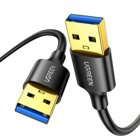 UGREEN Data Câble USB 3.0 Type A Mâle vers Male SuperSpeed pour Disque Dur Boîtier Externe, DVD, Refroidisseur PC Portable et Le