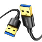 UGREEN Data Câble USB 3.0 Type A Mâle vers Male SuperSpeed pour Disque Dur Boîtier Externe, DVD, Refroidisseur PC Portable et Le