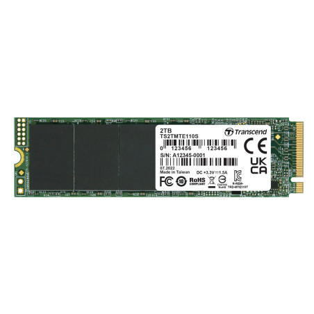 Transcend MTE110S SSD Interne NVMe PCIe Gen3 x4 M.2 2280 2TB 3D TLC NAND - TS2TMTE110S