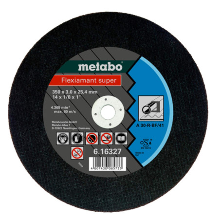 METABO 616327000 - Disco de tronzar Flexiamant Super A30-R Metal A 30 - R Ø 350 x 3,0 x 25,4 mm (Envase de 1 Ud)