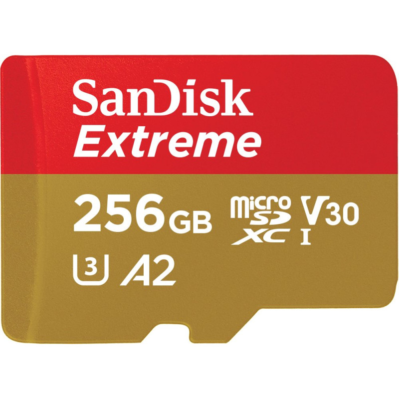 SanDisk 256 Go Extreme carte microSDXC pour jeux sur mobile, jusqu'à 190 Mo/s, avec A2 App Performance, UHS-I, Classe 10, U3, V3 SanDisk 256 Go Extreme carte microSDXC pour jeux sur mobile, jusqu'à 190 Mo/s, avec A2 App Performance, UHS-I, Classe 10, U3, V3