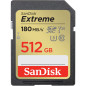 SanDisk Extreme 512 Go Carte SDXC, V30, UHS-I, 4K UHD Videos, 180 Mo/s, RescuePRO Deluxe, SanDisk QuickFlow Technology, résiste SanDisk Extreme 512 Go Carte SDXC, V30, UHS-I, 4K UHD Videos, 180 Mo/s, RescuePRO Deluxe, SanDisk QuickFlow Technology, résiste
