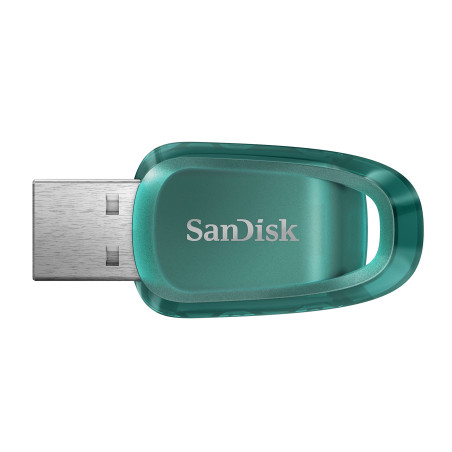 SanDisk Ultra Eco 128 Go clé USB 3.2 avec vitesse de lecture allant jusqu’à 100 Mo/s. Une clé USB fabriquée avec plus de 70 % de