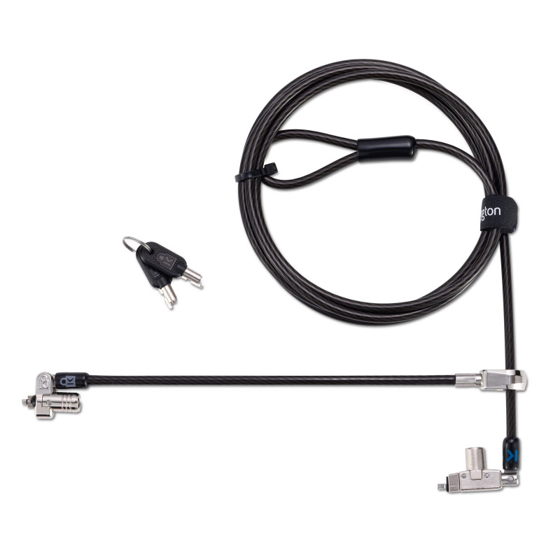 Kensington - Câble de Sécurité N17 2.0 avec 2 Verrous à Clé pour Encoches Wedge, Antivol de 1,8 m en Acier au Carbone pour Ordin Kensington - Câble de Sécurité N17 2.0 avec 2 Verrous à Clé pour Encoches Wedge, Antivol de 1,8 m en Acier au Carbone pour Ordin