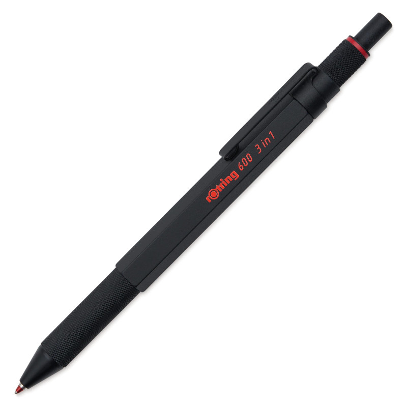 rOtring 600 Stylo multi couleurs et porte mine 3 en 1 | 2 pointes fines stylo bille (encre noire et rouge) | 1 pointe porte mine rOtring 600 Stylo multi couleurs et porte mine 3 en 1 | 2 pointes fines stylo bille (encre noire et rouge) | 1 pointe porte mine