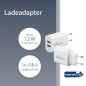 MediaRange Adaptateur de Charge USB – Adaptateur de Charge à 2 Ports 12 W, 2 Sorties USB-A pour Charger Plusieurs appareils simu MediaRange Adaptateur de Charge USB – Adaptateur de Charge à 2 Ports 12 W, 2 Sorties USB-A pour Charger Plusieurs appareils simu