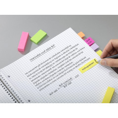 Post-it Marque-Pages en Papier, Pack de 10 Blocs, 50 Marque-Pages par Bloc, 12.7 mm x 44.4 mm, Couleurs Assorties - Pour Marquer