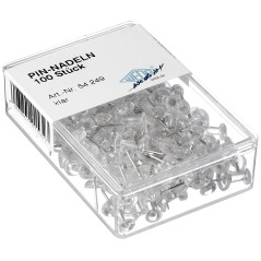 Wedo - 54 249 - 100 punaises transparentes - 10 mm x 23 mm