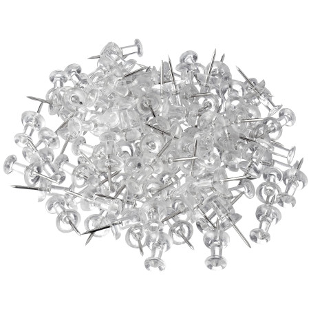 Wedo - 54 249 - 100 punaises transparentes - 10 mm x 23 mm