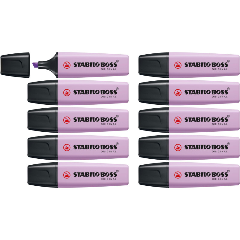 STABILO BOSS ORIGINAL Pastel - Surligneur - Lot x 10 surligneurs - Brume de lilas STABILO BOSS ORIGINAL Pastel - Surligneur - Lot x 10 surligneurs - Brume de lilas